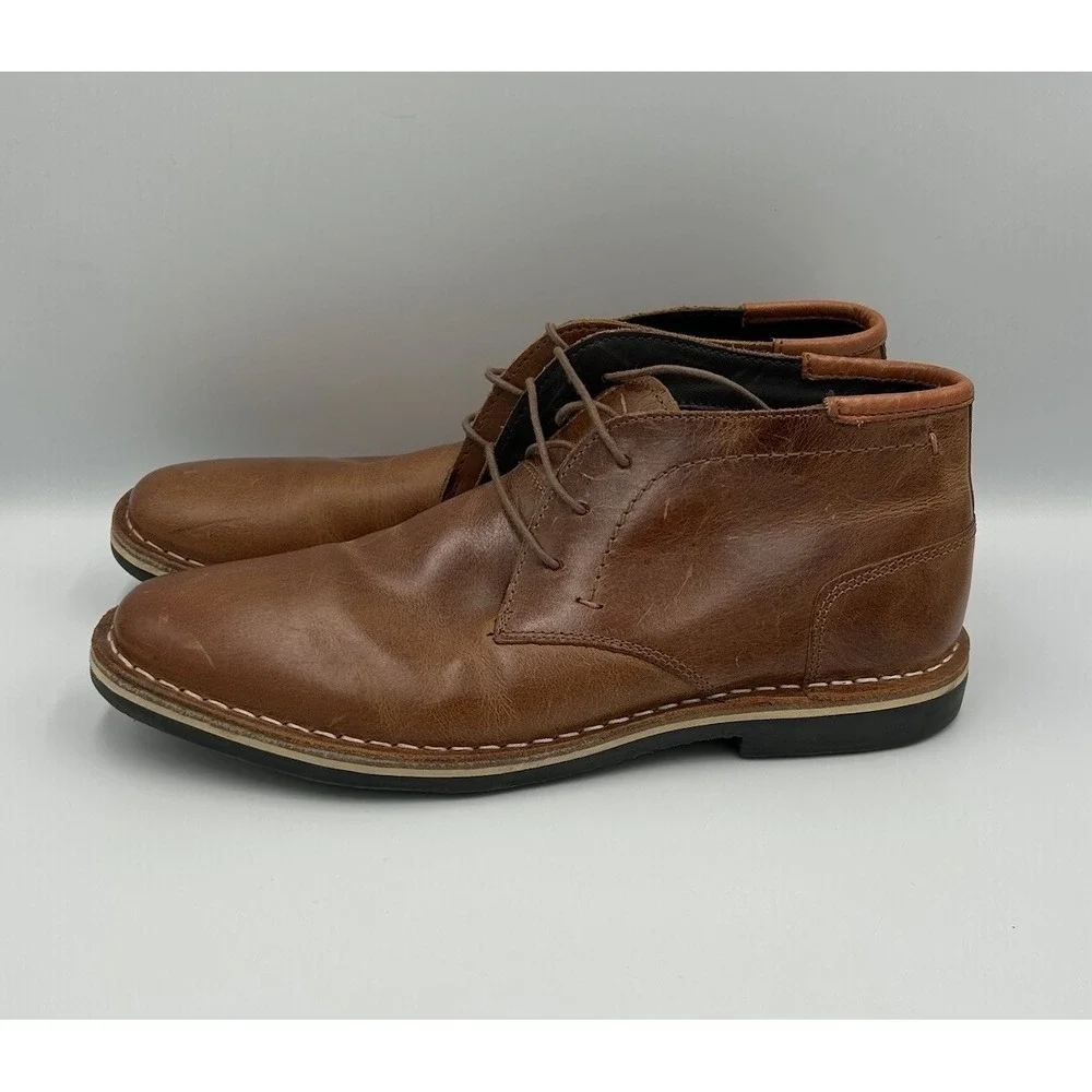 Steve Madden Men Hestonn‎ Chukka Boots Size US 8.5 Tan Brown Leather